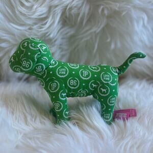 Victoria's Secret PINK | Green All Over Logo Print Dog | 2007 Retired VS Plushie